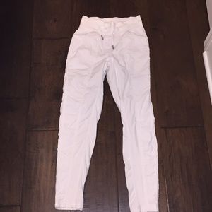 Lululemon White Scrunched Joggers